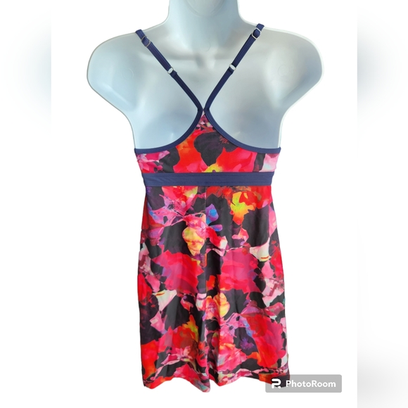 Athleta Mystique Shorebreak Pink Red Navy Athletic Lycra Dress Size XS - Picture 2 of 5